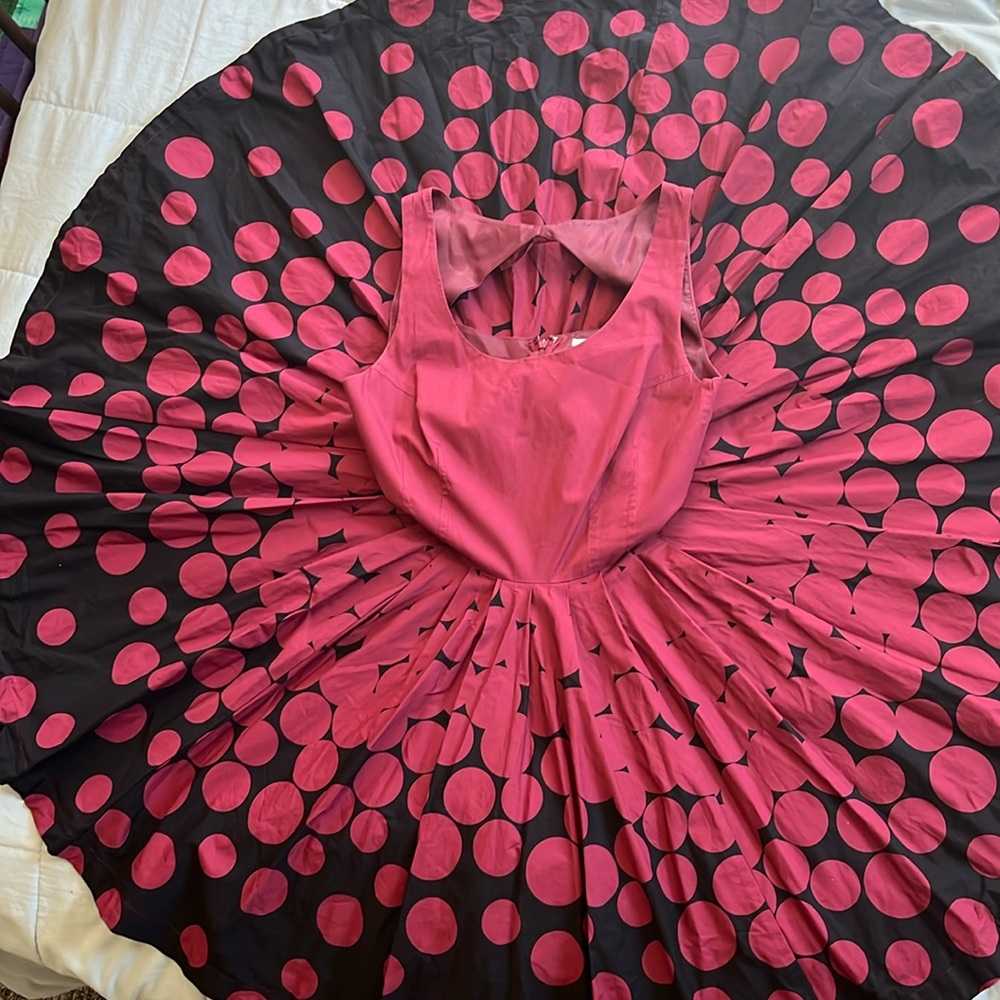 LC Lauren Conrad Red and Black Polka Dot Dress - Picture 7 of 8